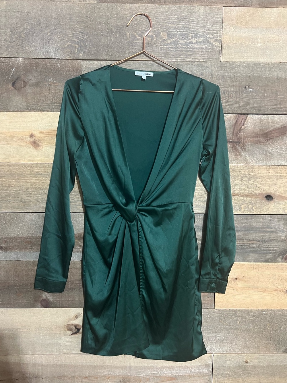 Fashion Nova Sugar Free Dress Emerald Green S